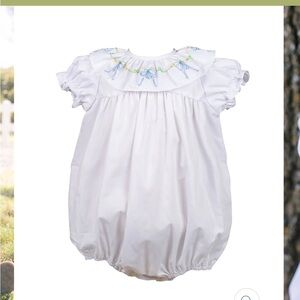 NWT The Proper Peony Beatrice Bow Smocked Bubble 12m TPP